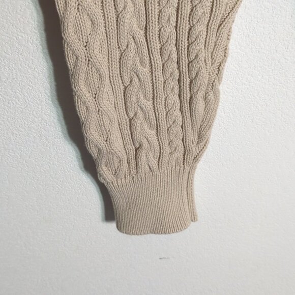 St Johns Bay Mens Fishermans Sweater Cable Knit Cotton Cream Chunky Grandpa XXL - Picture 5 of 8